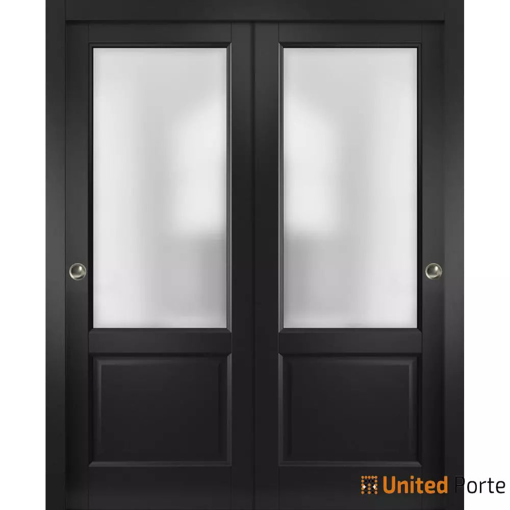 Sliding Closet Bypass Door with Frosted Glass | Kitchen Lite Wooden Solid Bedroom Wardrobe Doors | Buy Doors Online