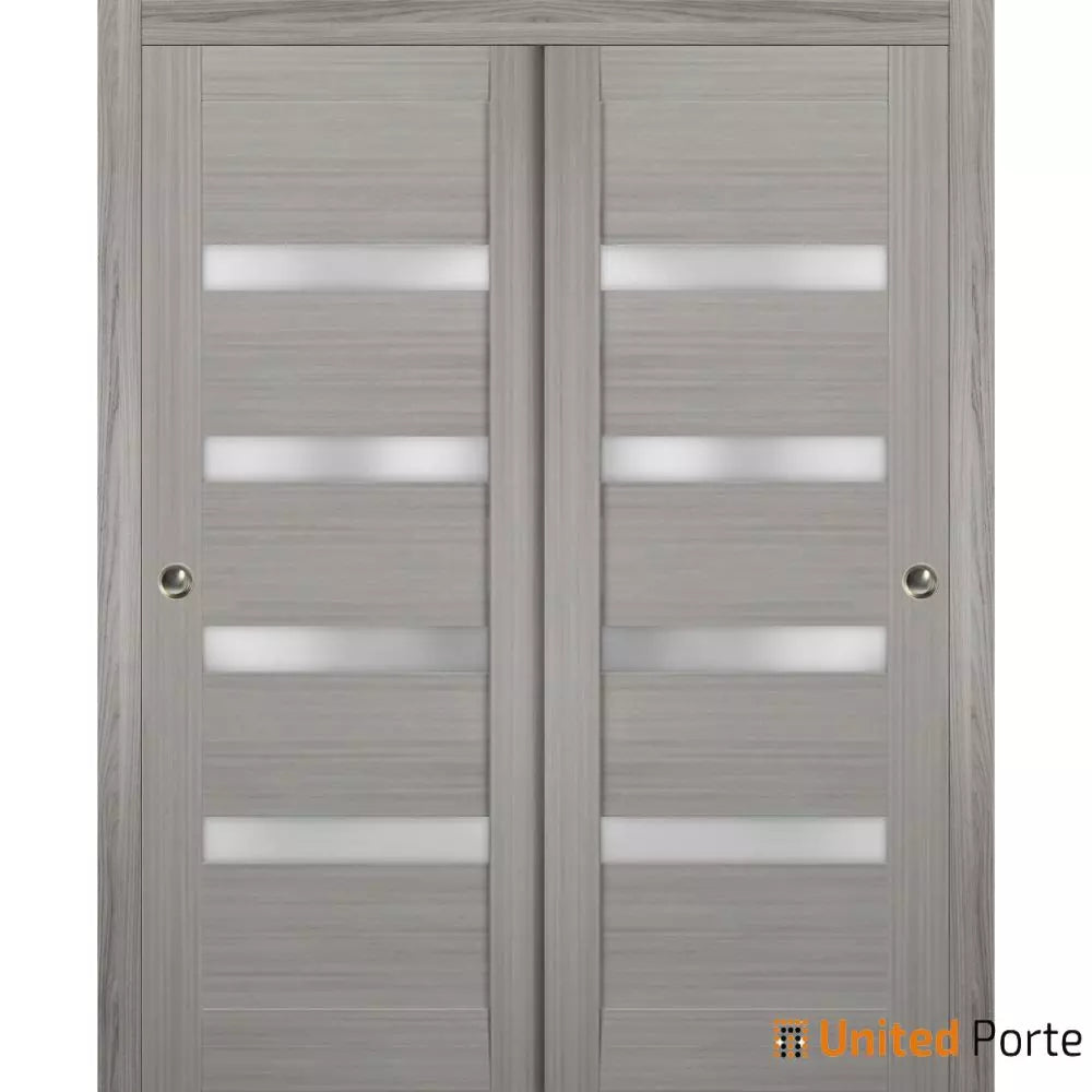 Sliding Closet Bypass Door with Frosted Glass | Wood Solid Bedroom Wardrobe Doors | Buy Doors Online