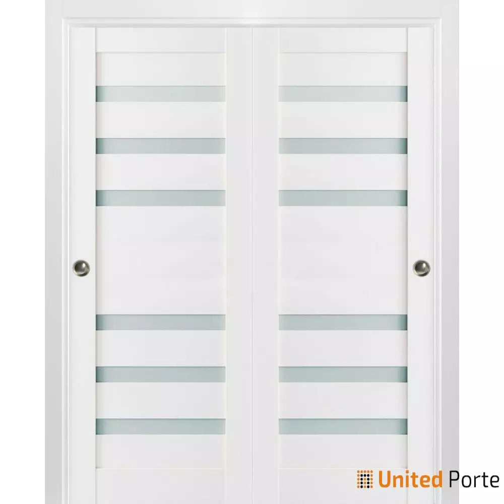 Sliding Closet Bypass Doors with Frosted Glass | Wood Solid Bedroom Wardrobe Doors | Buy Doors Online