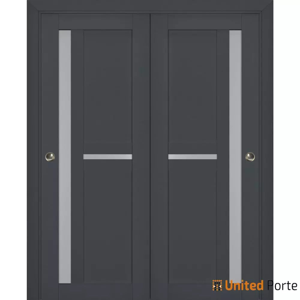 Sliding Closet Bypass Doors with Frosted Glass | Wood Solid Bedroom Wardrobe Doors | Buy Doors Online