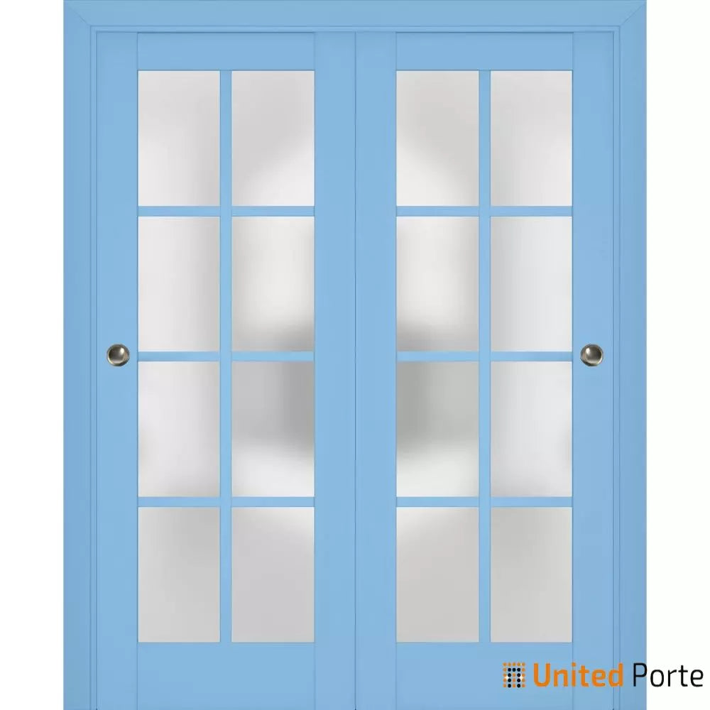 Sliding Closet Bypass Doors with Frosted Glass | Wood Solid Bedroom Wardrobe Doors | Buy Doors Online