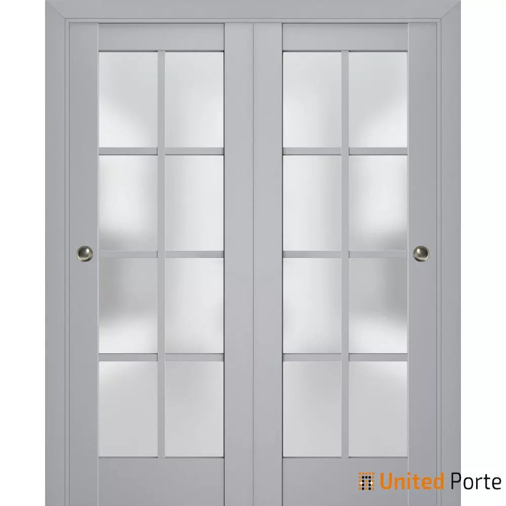 Sliding Closet Bypass Doors with Frosted Glass | Wood Solid Bedroom Wardrobe Doors | Buy Doors Online