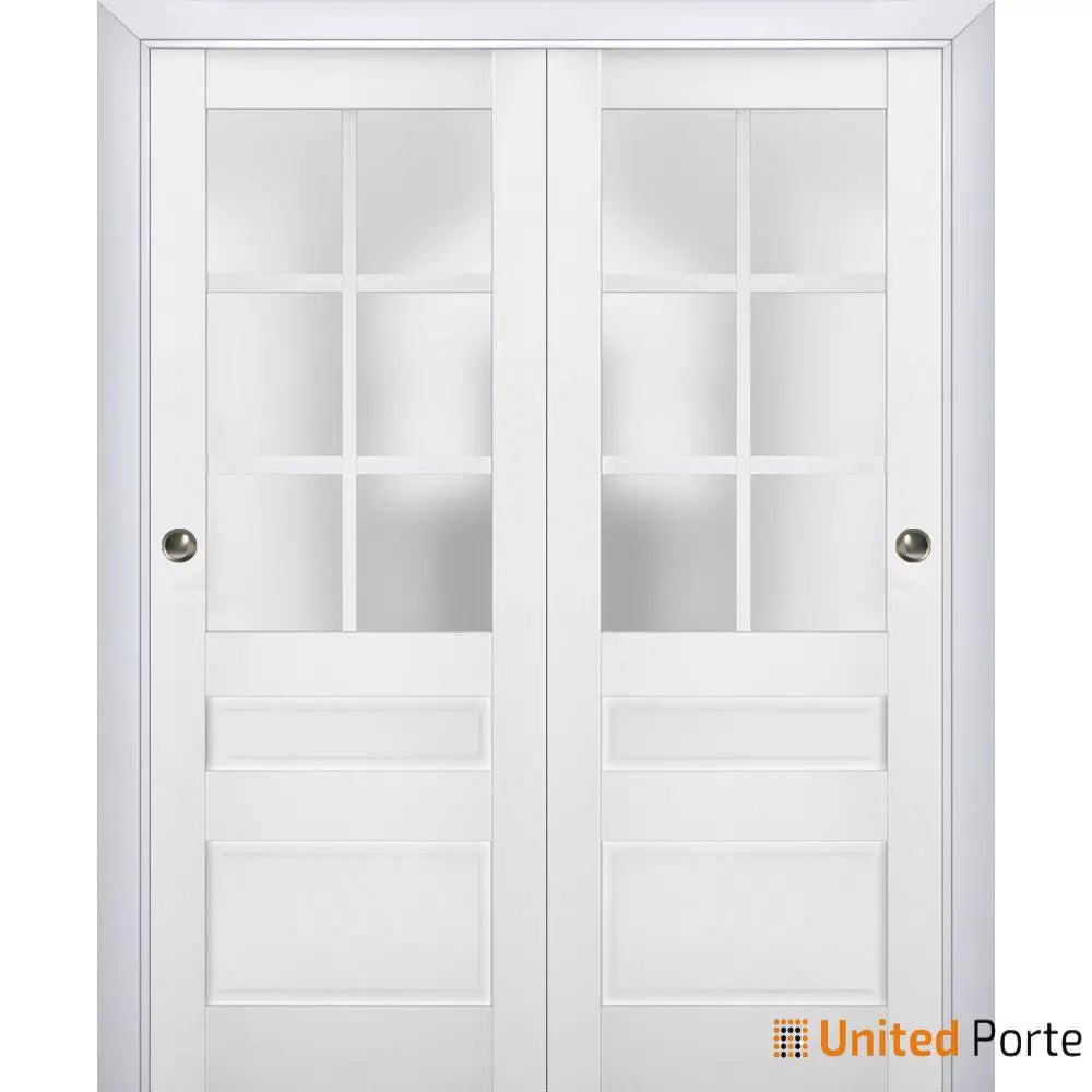 Sliding Closet Bypass Doors with Frosted Glass | Wood Solid Bedroom Wardrobe Doors | Buy Doors Online