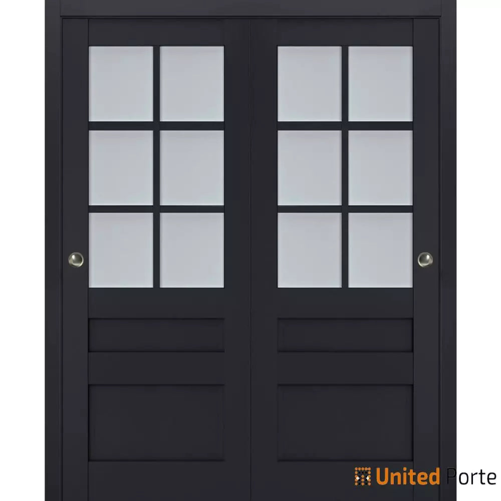 Sliding Closet Bypass Doors with Frosted Glass | Wood Solid Bedroom Wardrobe Doors | Buy Doors Online