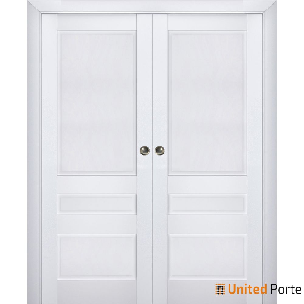Sliding French Pocket Door with Decorative Panels | Solid Wood Interior Bedroom Sturdy Doors | Buy Doors Online