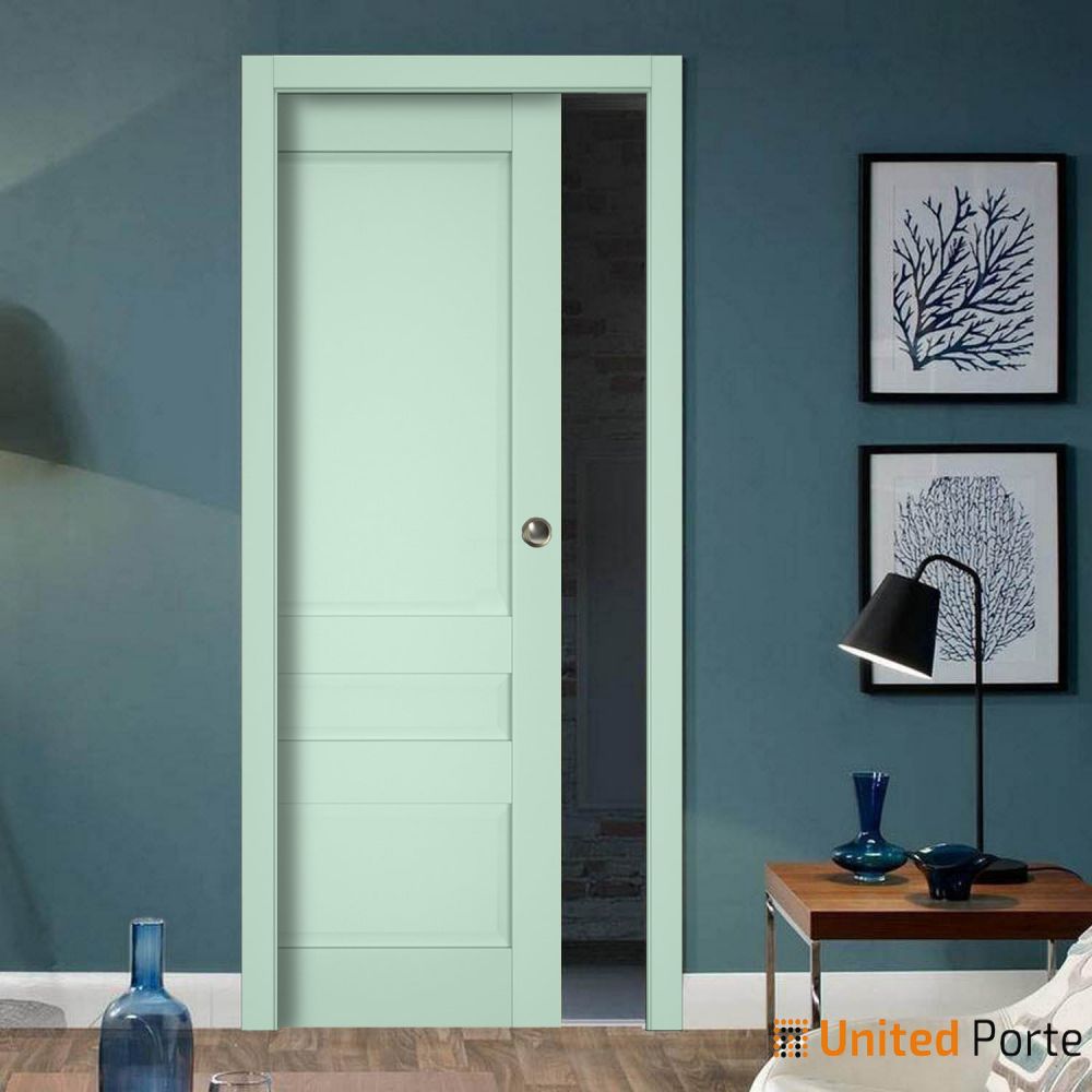 Sliding French Pocket Door with Decorative Panels | Solid Wood Interior Bedroom Sturdy Doors | Buy Doors Online