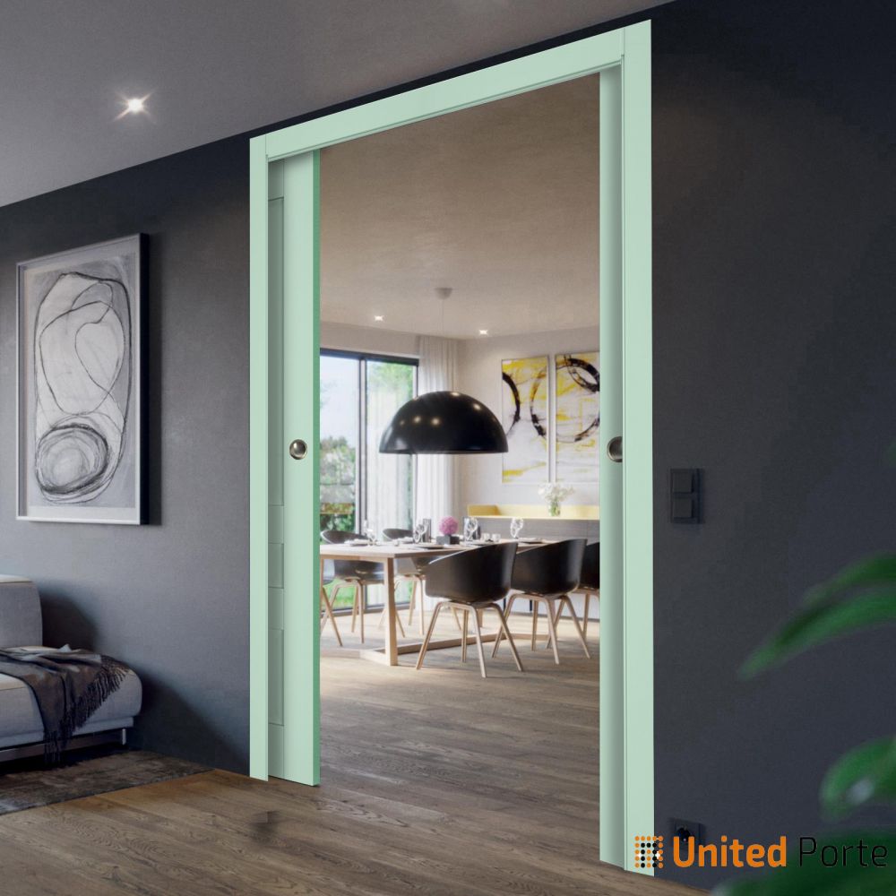 Sliding French Pocket Door with Decorative Panels | Solid Wood Interior Bedroom Sturdy Doors | Buy Doors Online