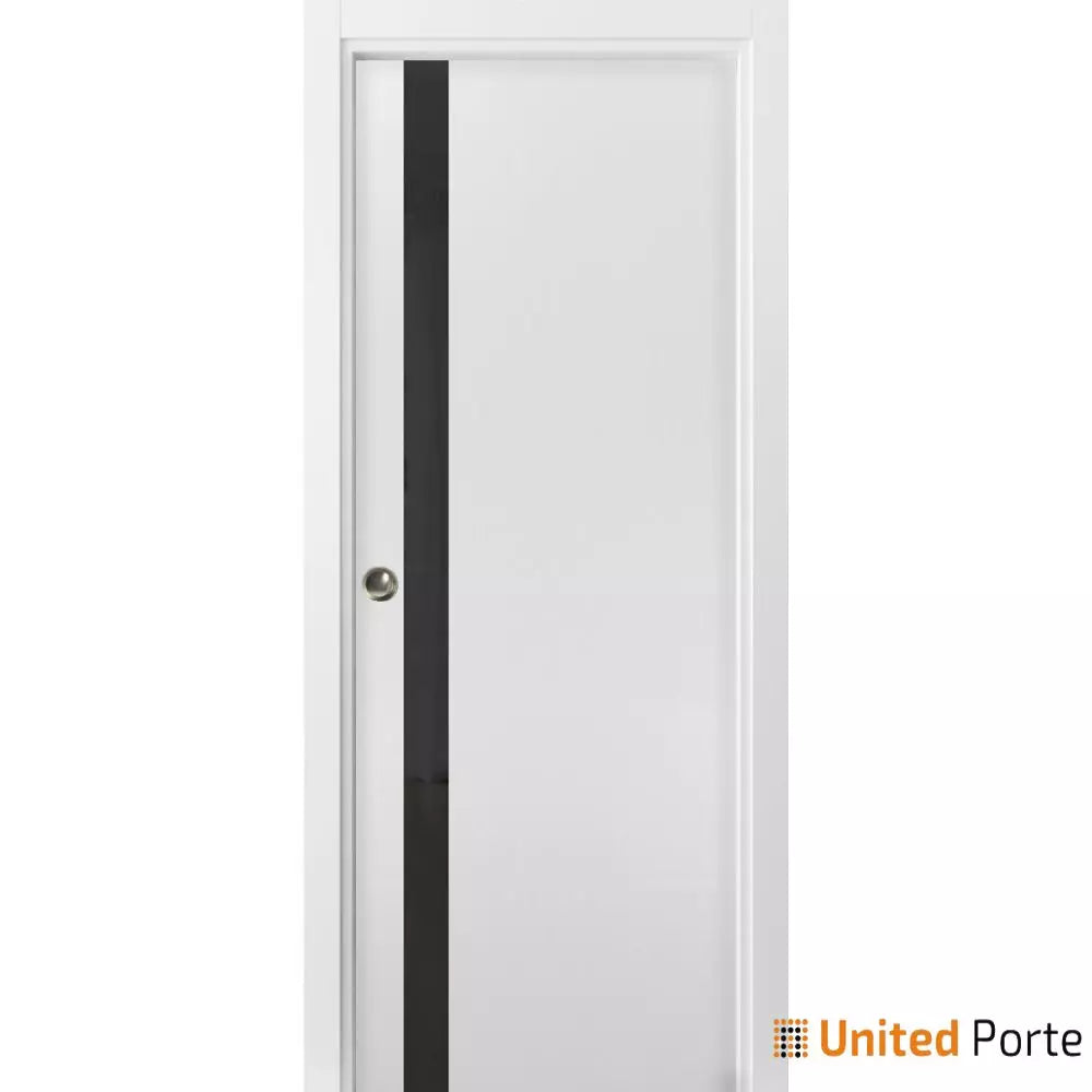 Sliding French Pocket Door with Frosted Glass | Solid Wood Interior Bedroom Sturdy Doors | Buy Doors Online