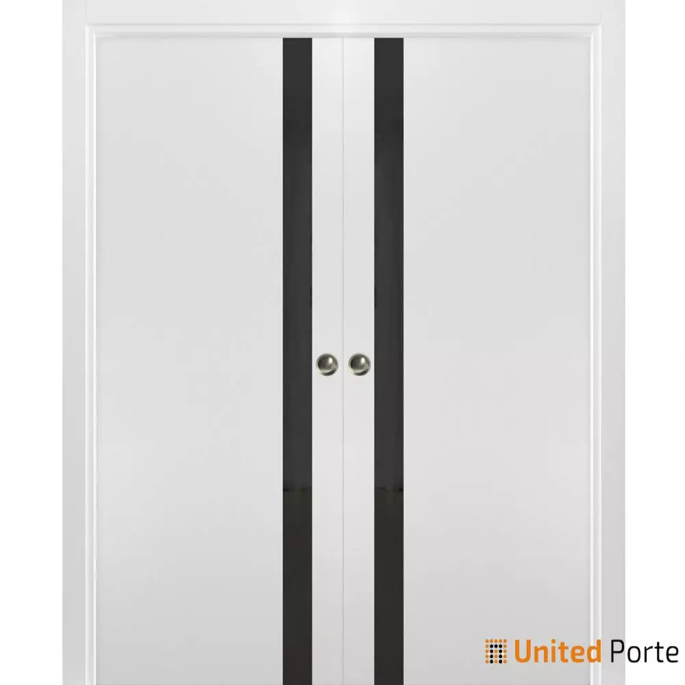 Sliding French Pocket Door with Frosted Glass | Solid Wood Interior Bedroom Sturdy Doors | Buy Doors Online
