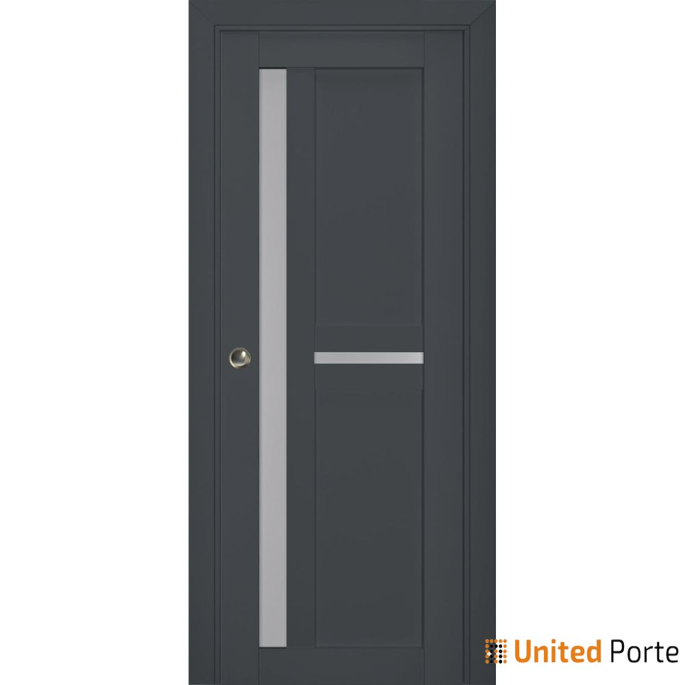 Sliding French Pocket Door with Frosted Glass | Solid Wood Interior Bedroom Sturdy Doors | Buy Doors Online