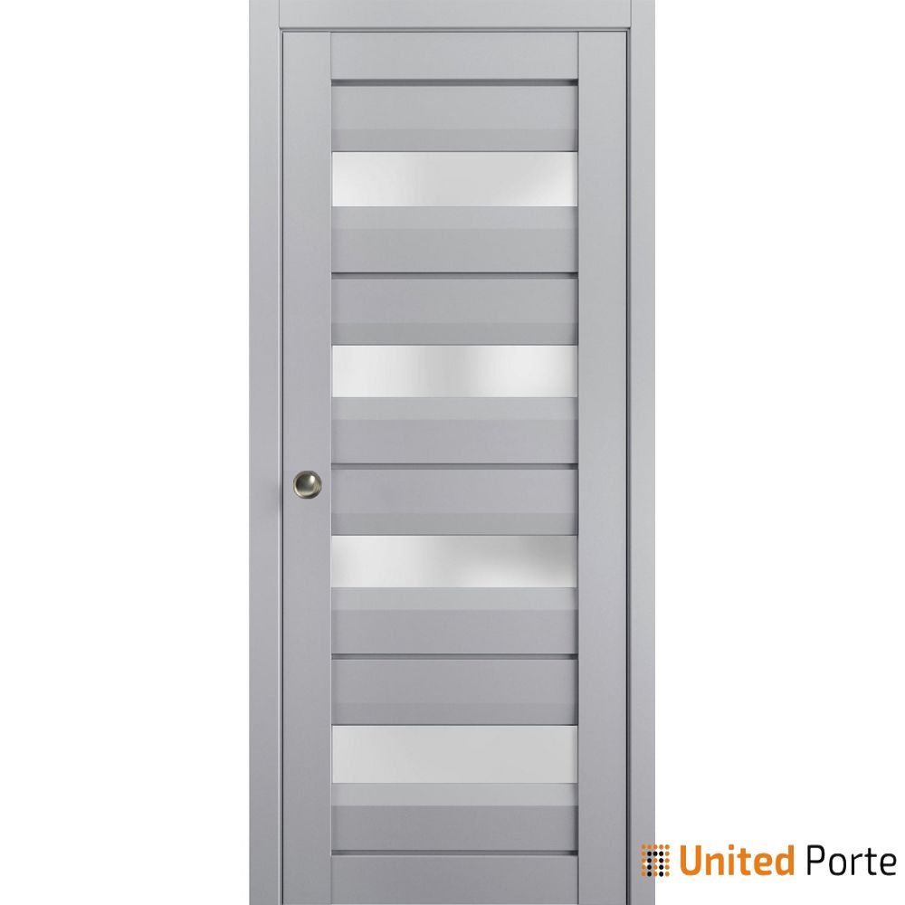 Sliding French Pocket Door with Frosted Glass | Solid Wood Interior Bedroom Sturdy Doors | Buy Doors Online