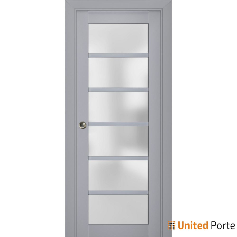 Sliding French Pocket Door with Frosted Glass | Solid Wood Interior Bedroom Sturdy Doors | Buy Doors Online
