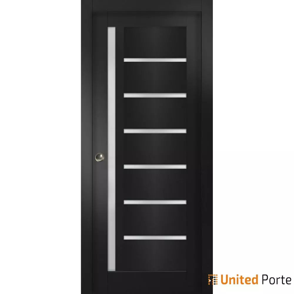 Sliding French Pocket Door with Frosted Glass | Solid Wood Interior Bedroom Sturdy Doors | Buy Doors Online