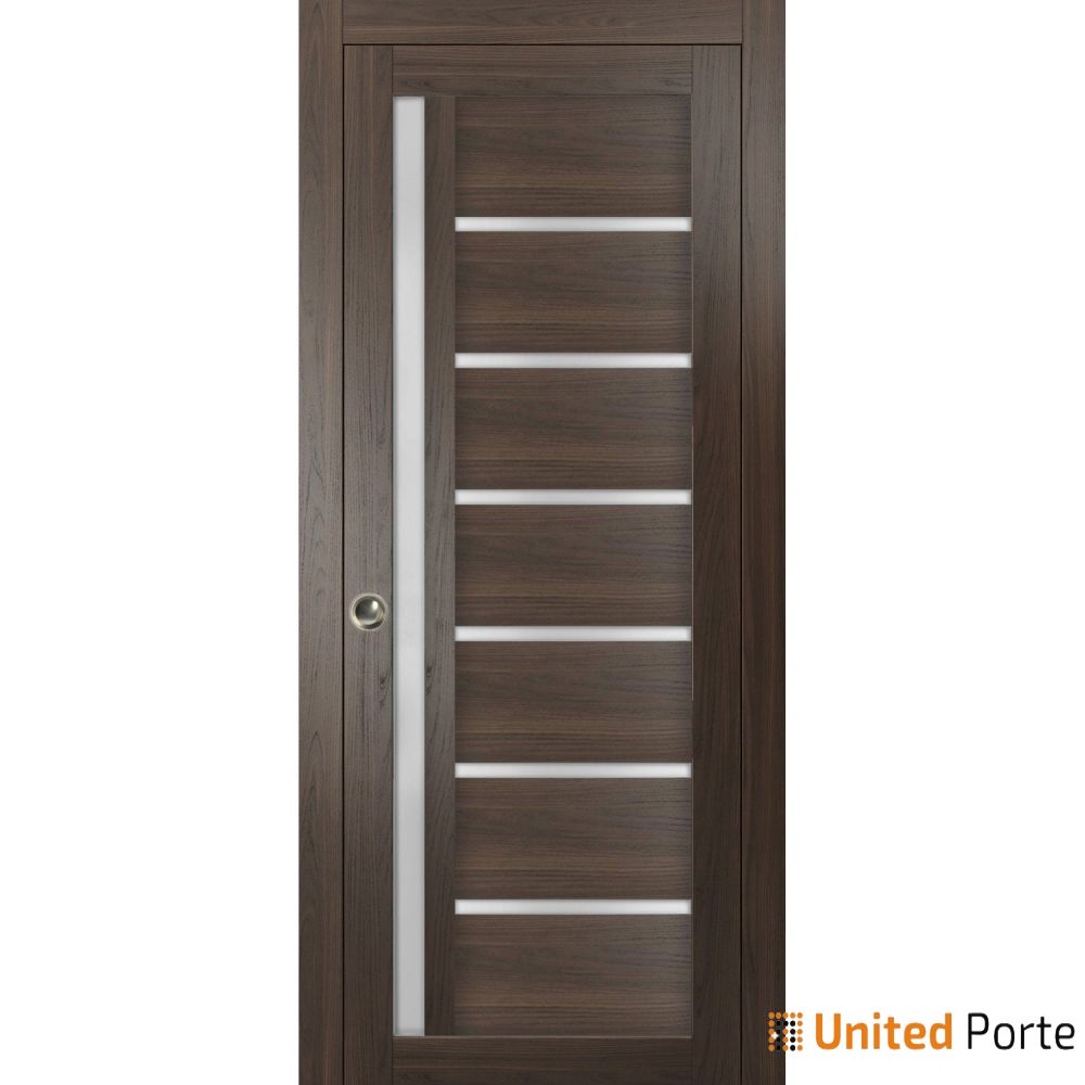 Sliding French Pocket Door with Frosted Glass | Solid Wood Interior Bedroom Sturdy Doors | Buy Doors Online