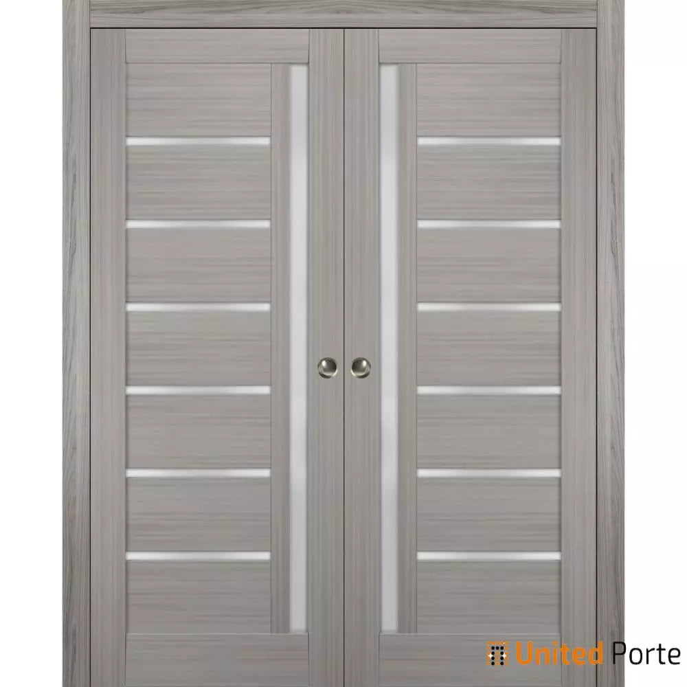 Sliding French Pocket Door with Frosted Glass | Solid Wood Interior Bedroom Sturdy Doors | Buy Doors Online