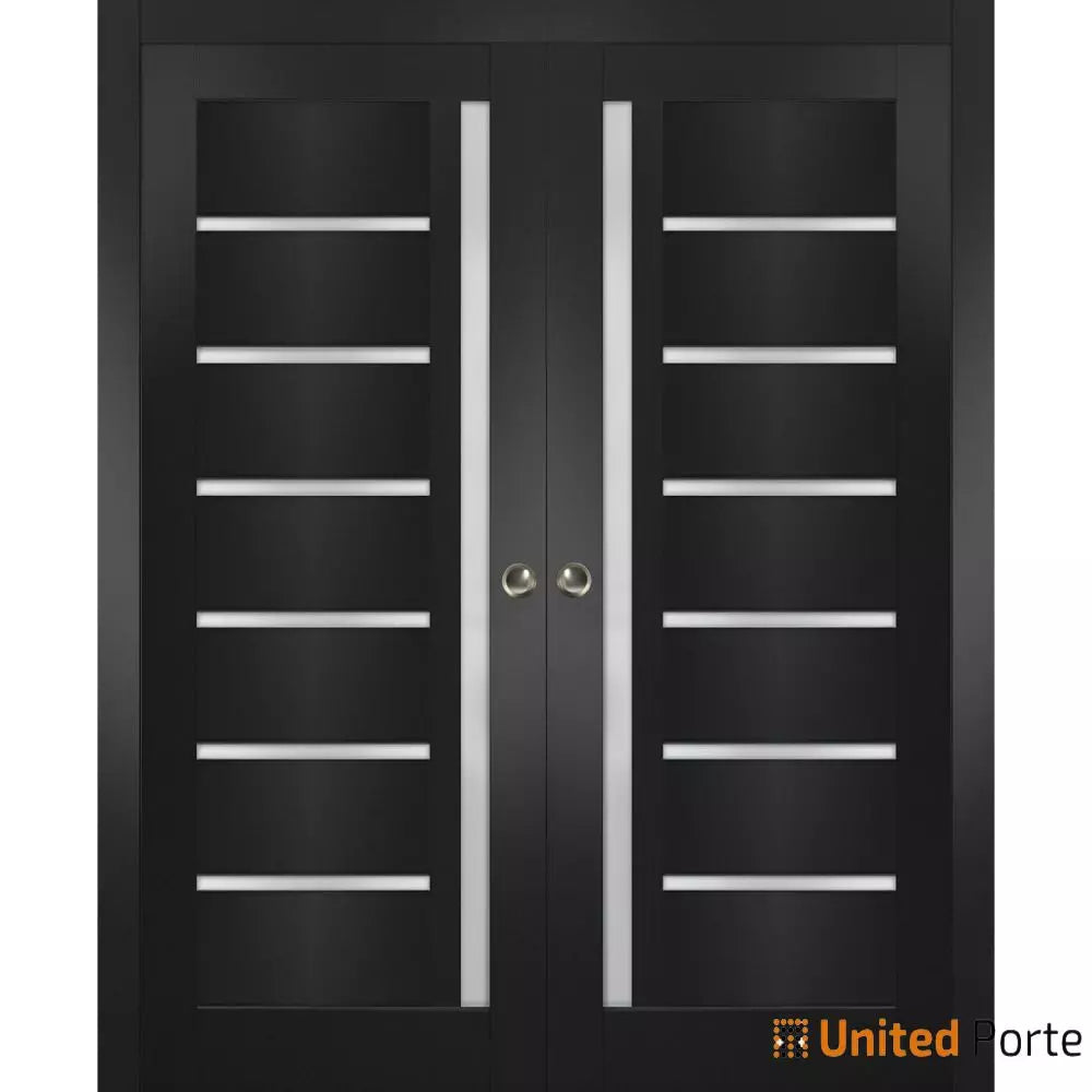 Sliding French Pocket Door with Frosted Glass | Solid Wood Interior Bedroom Sturdy Doors | Buy Doors Online