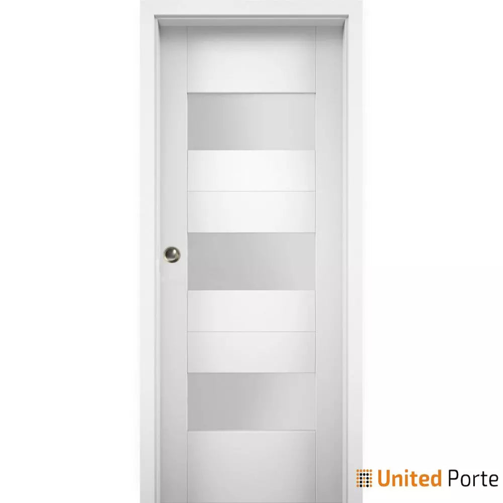 Sliding French Pocket Doors with Opaque Glass | MDF Interior Bedroom Modern Doors | Buy Doors Online