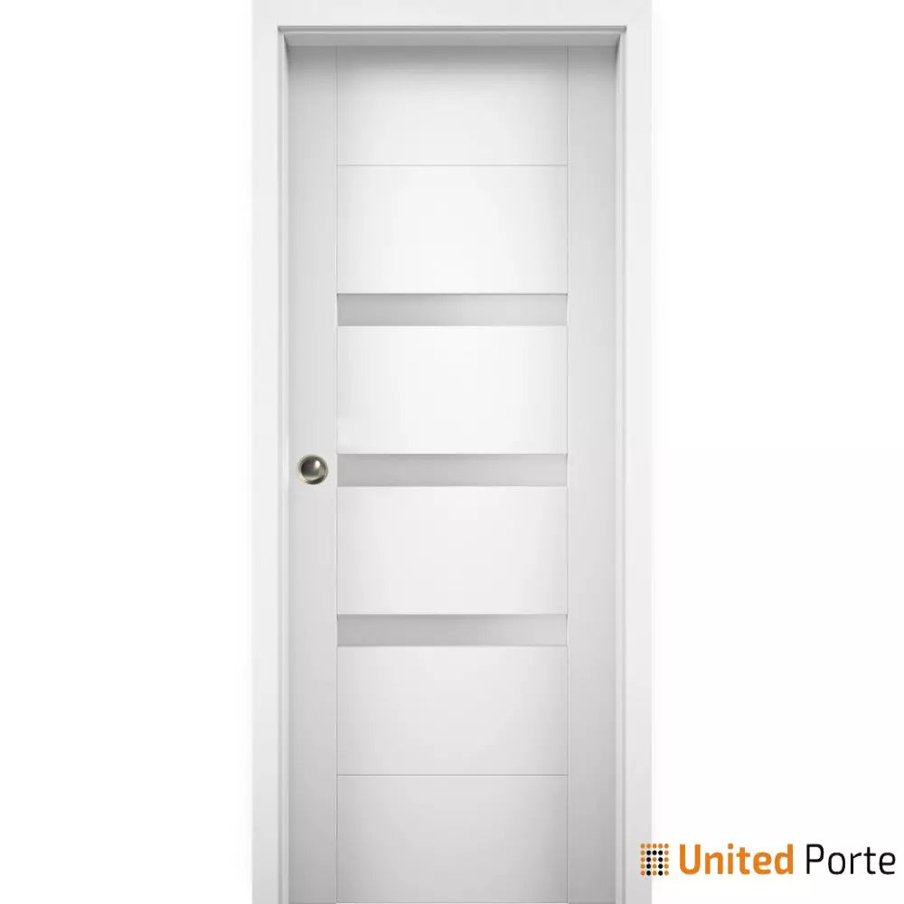 Sliding Pocket Door with Frosted Opaque Glass | MDF Interior Bedroom Modern Doors | Buy Doors Online
