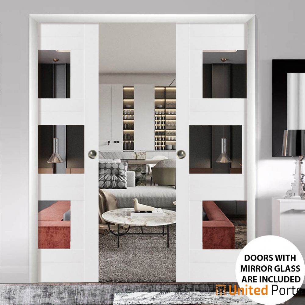 Sliding Pocket Door with Mirror | MDF Interior Bedroom Modern Doors | Buy Doors Online