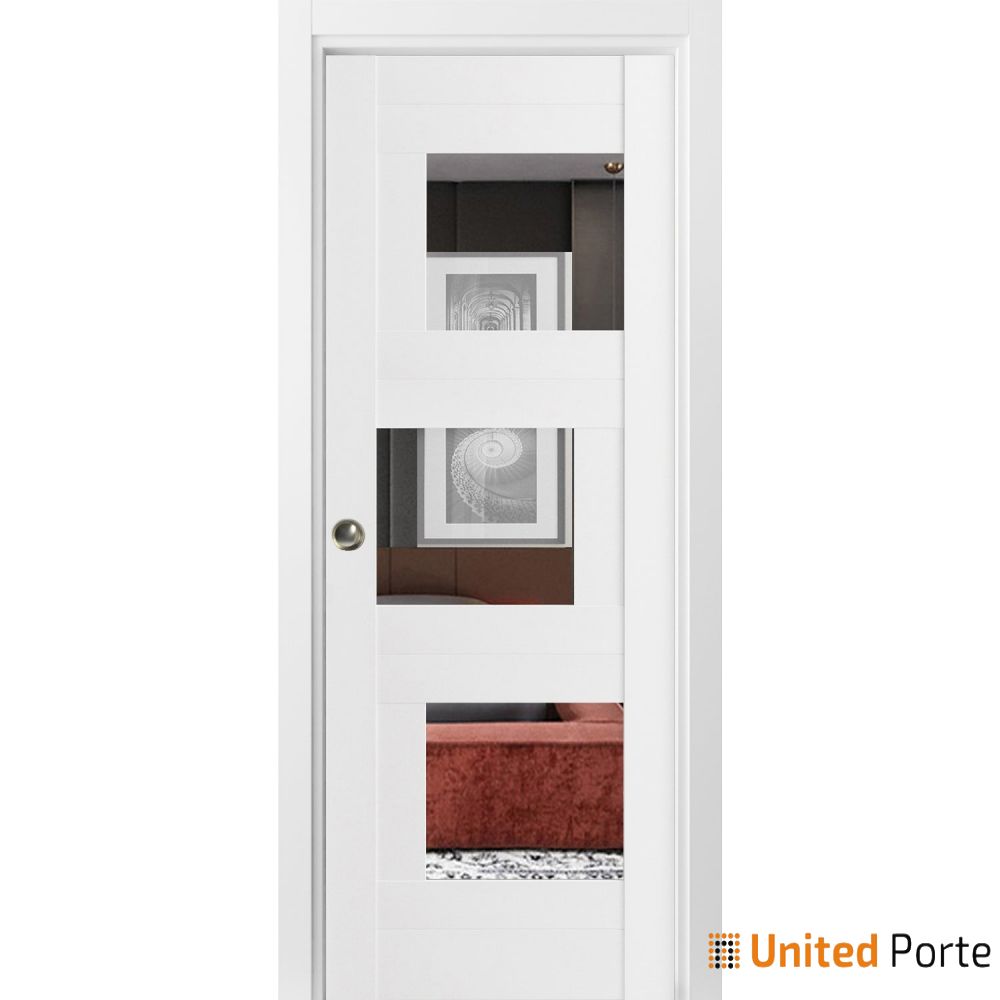 Sliding Pocket Door with Mirror | MDF Interior Bedroom Modern Doors | Buy Doors Online