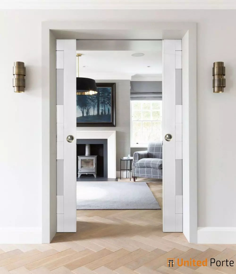 Sliding Pocket Door with Opaque Glass | MDF Interior Bedroom Modern Doors | Buy Doors Online