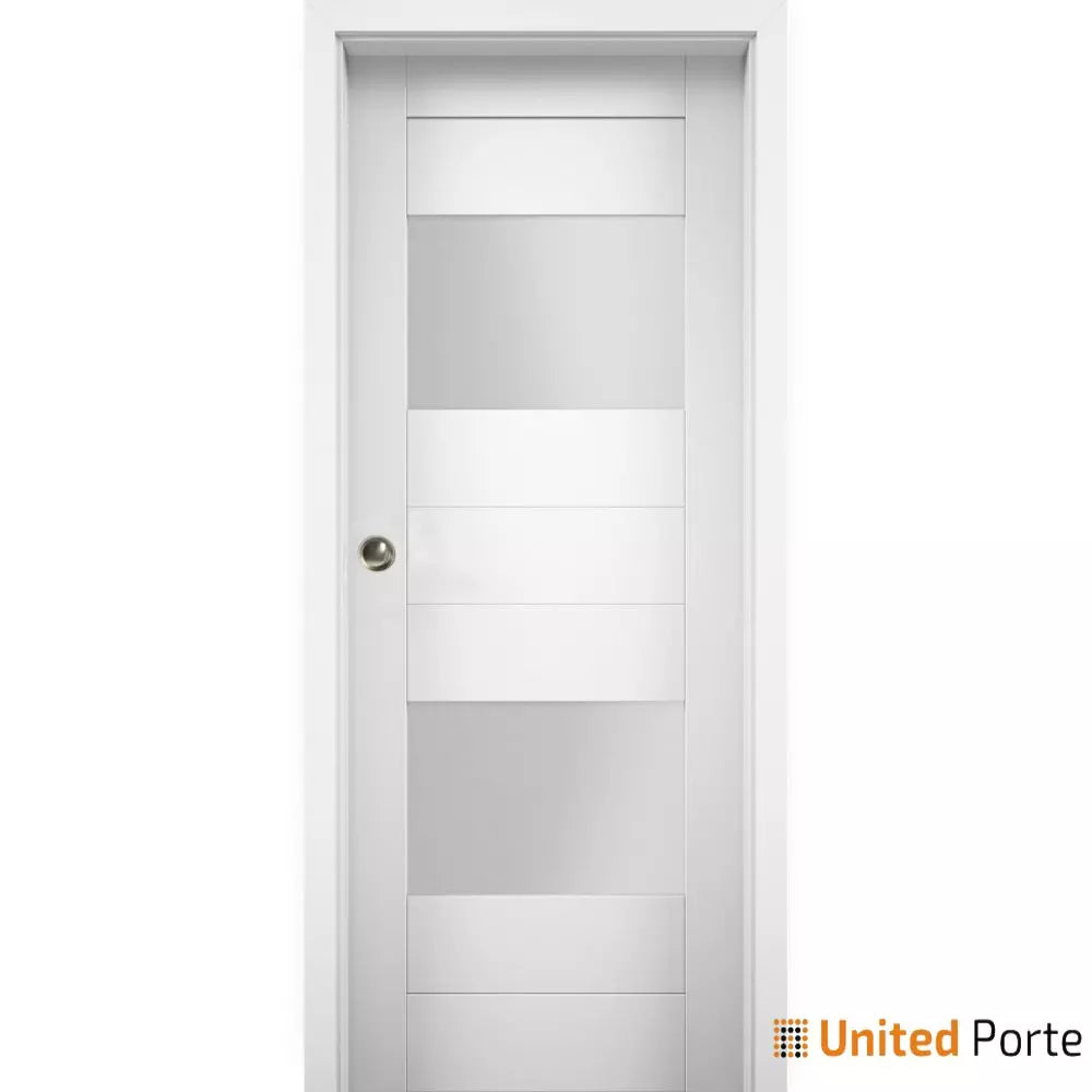 Sliding Pocket Door with Opaque Glass | MDF Interior Bedroom Modern Doors | Buy Doors Online