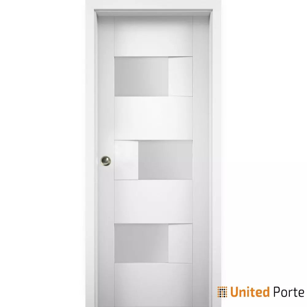 Sliding Pocket Door with Opaque Glass | MDF Interior Bedroom Modern Doors | Buy Doors Online