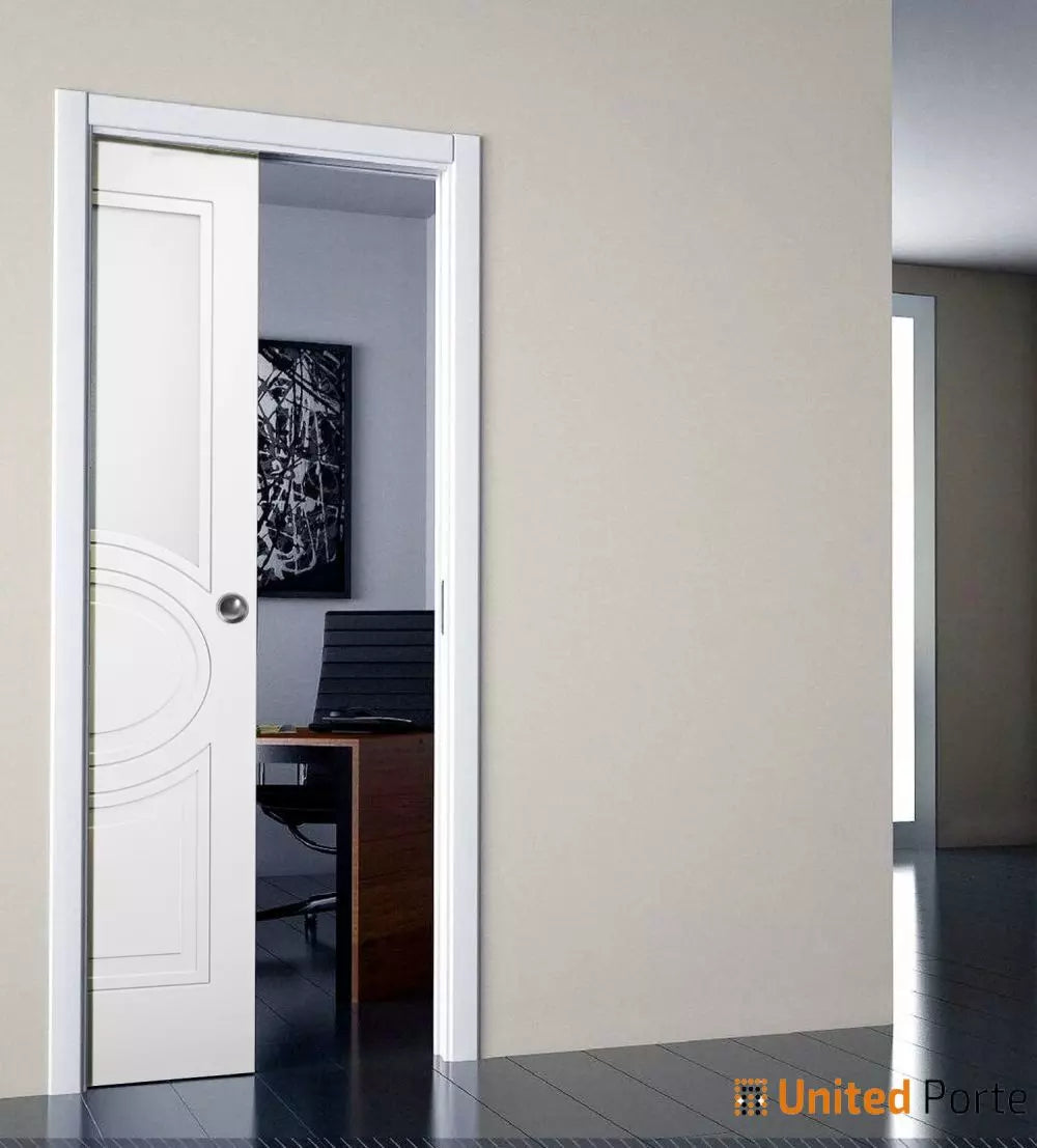 Sliding Pocket Door with Opaque Glass | MDF Interior Bedroom Modern Doors | Buy Doors Online