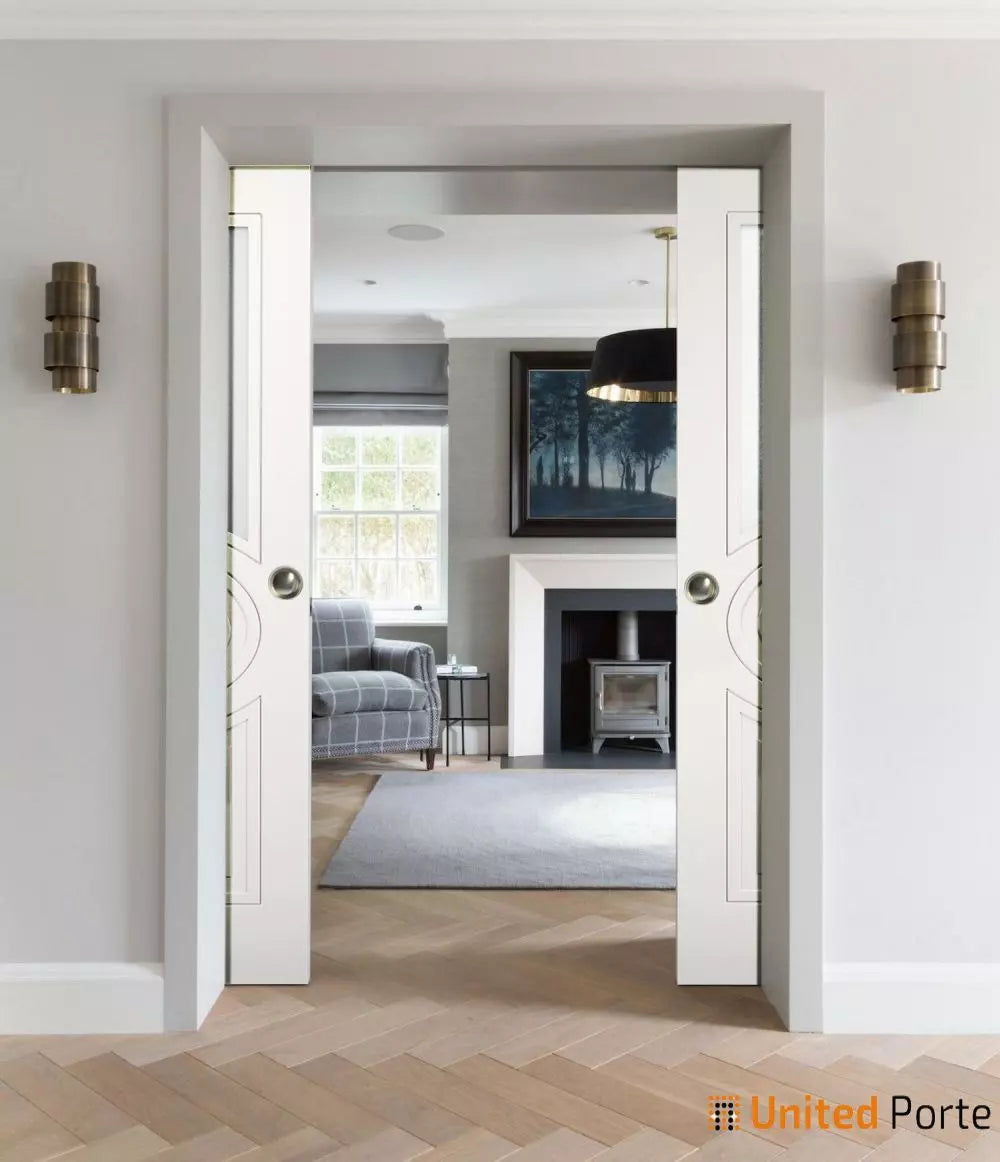 Sliding Pocket Door with Opaque Glass | MDF Interior Bedroom Modern Doors | Buy Doors Online