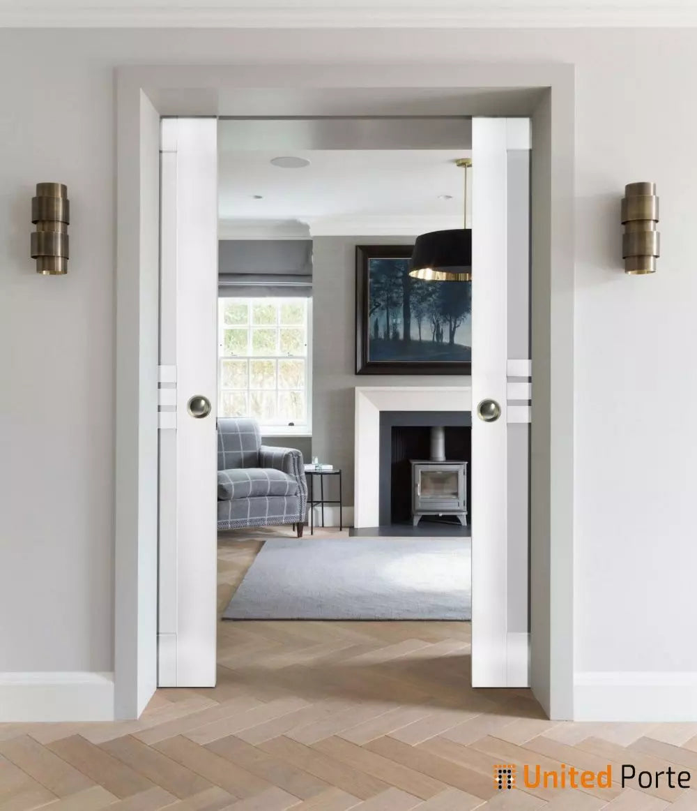 Sliding Pocket Door with Opaque Glass | MDF Interior Bedroom Modern Doors | Buy Doors Online
