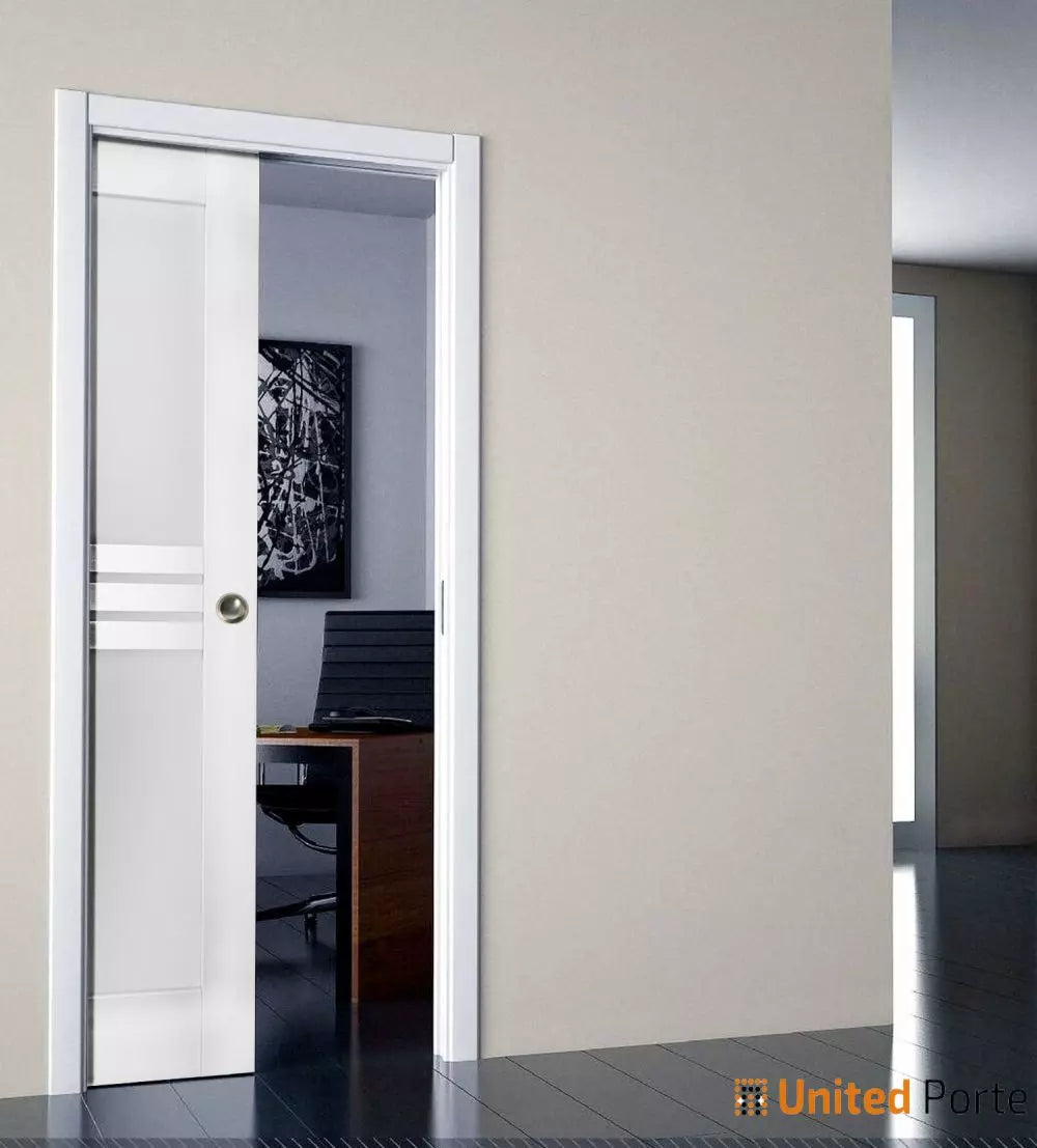 Sliding Pocket Door with Opaque Glass | MDF Interior Bedroom Modern Doors | Buy Doors Online