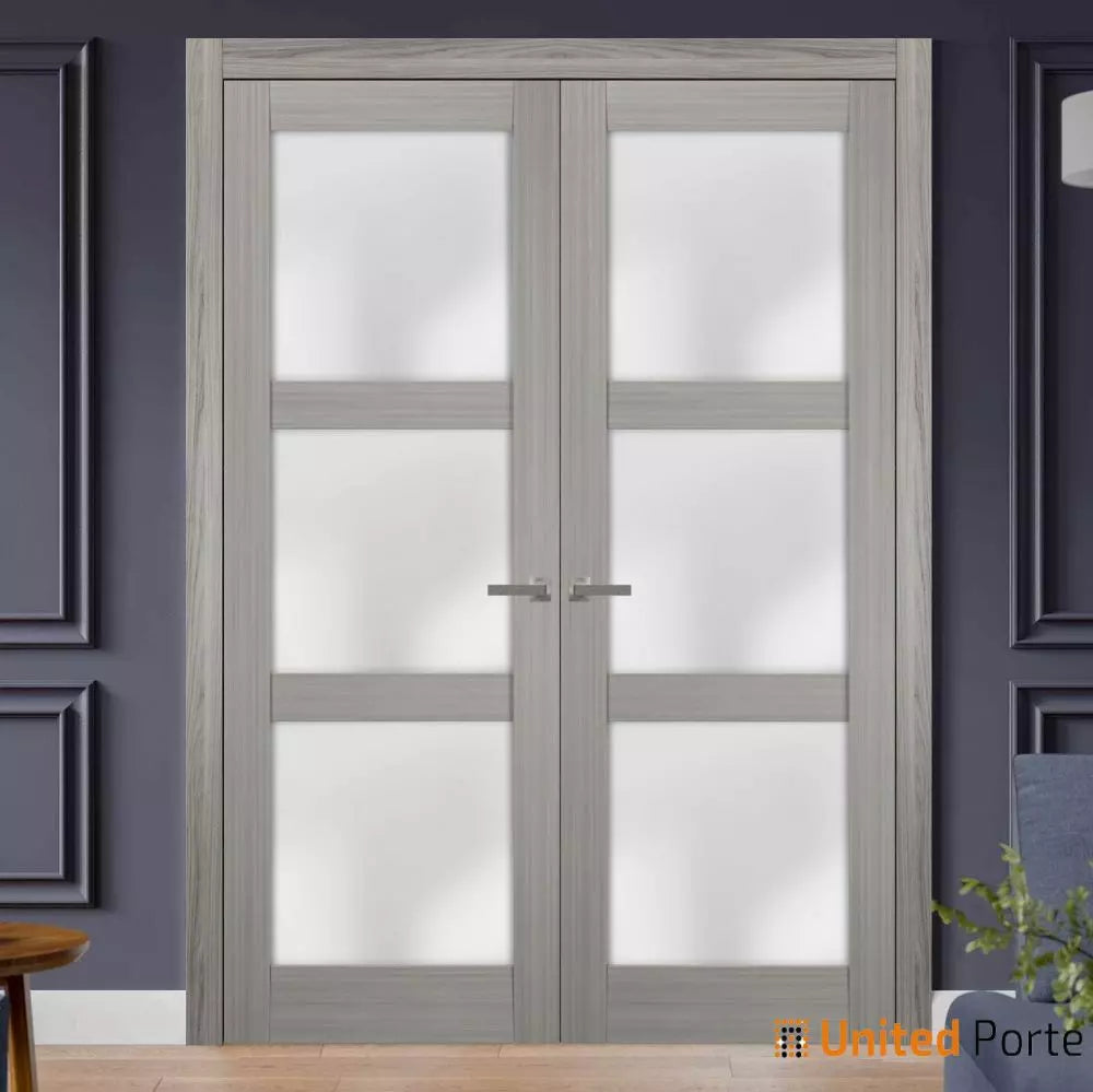 Solid French Door with Frosted Glass | Bathroom Bedroom Sturdy Doors | Buy Doors Online