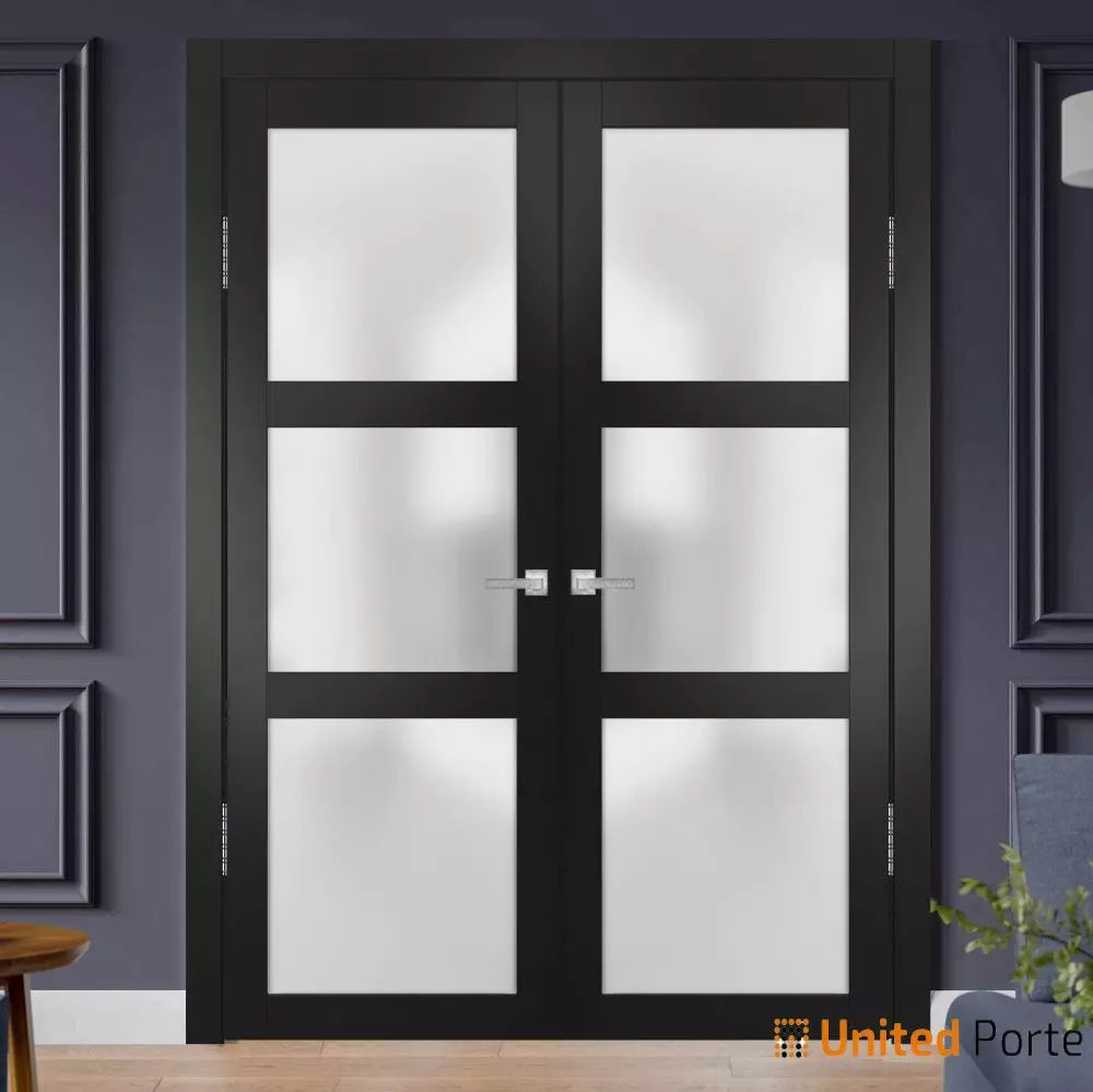 Solid French Door with Frosted Glass | Bathroom Bedroom Sturdy Doors | Buy Doors Online