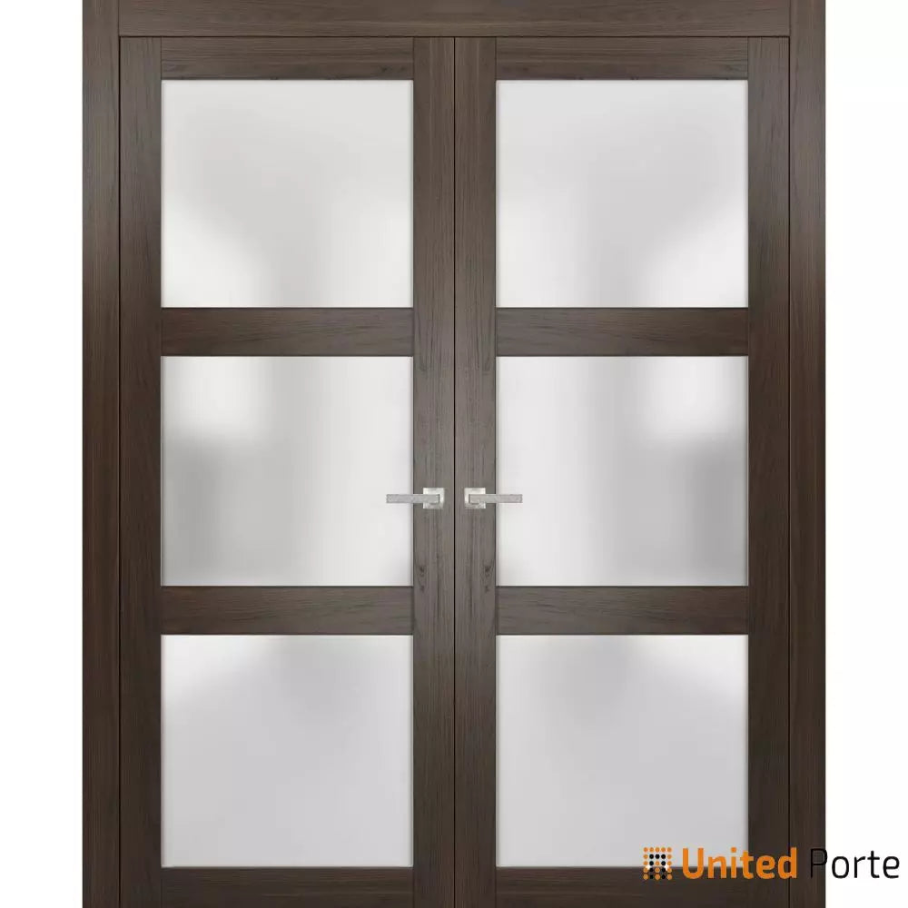 Solid French Door with Frosted Glass | Bathroom Bedroom Sturdy Doors | Buy Doors Online