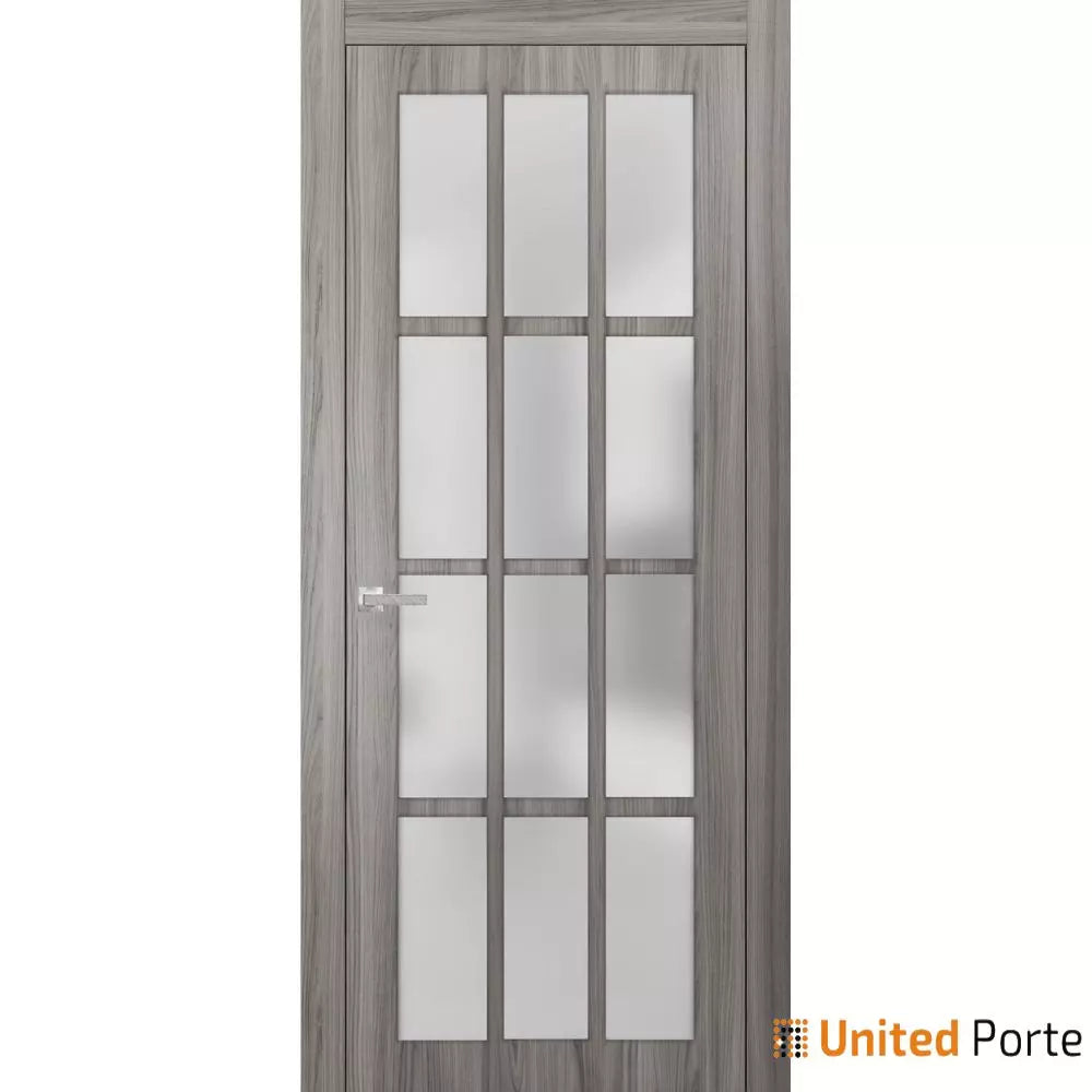 Solid French Door with 12 Lites Frosted Glass | Bathroom Bedroom Sturdy Doors | Buy Doors Online