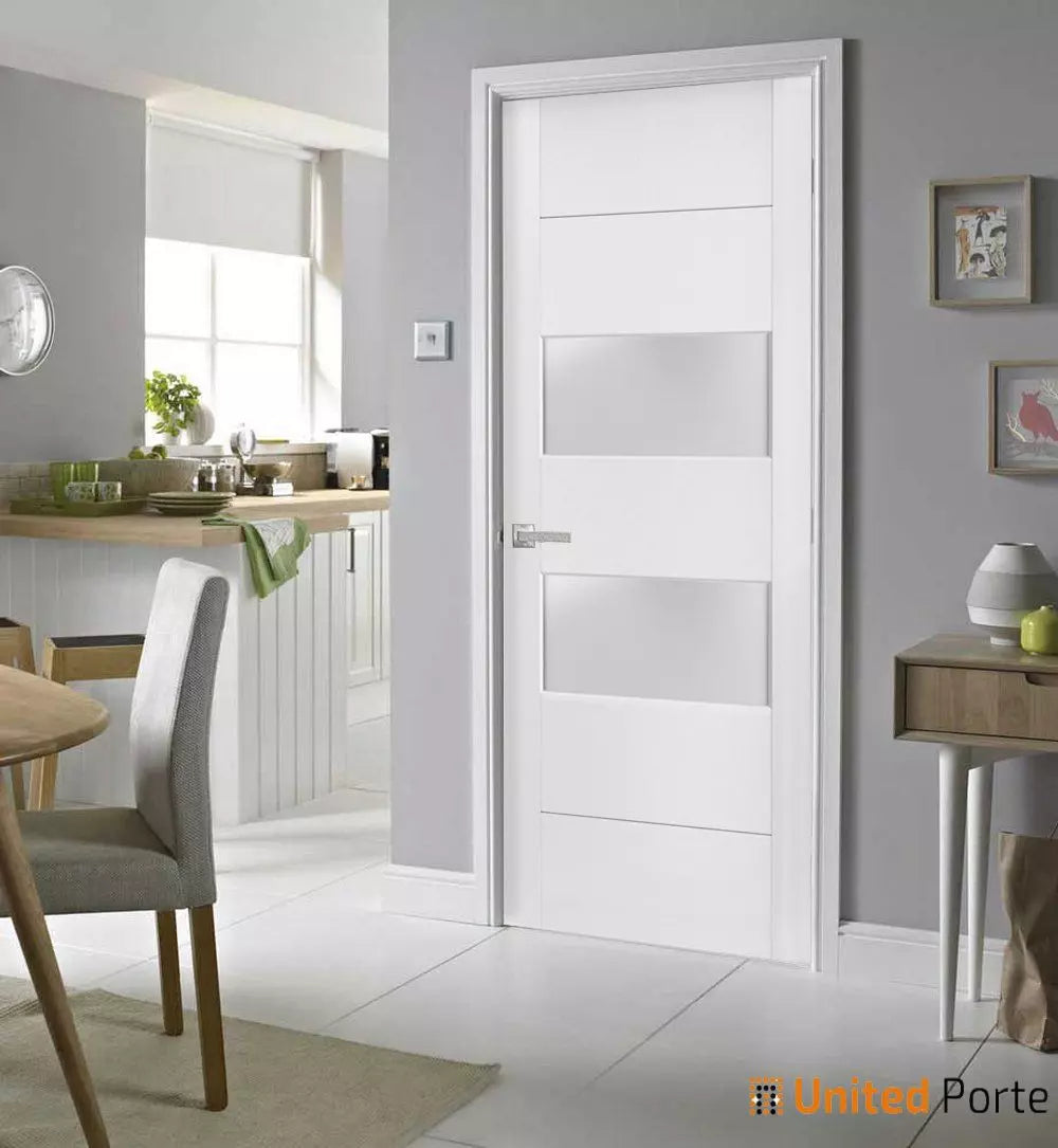 Solid French Door with Frosted Glass | Bathroom Bedroom Sturdy Doors | Buy Doors Online