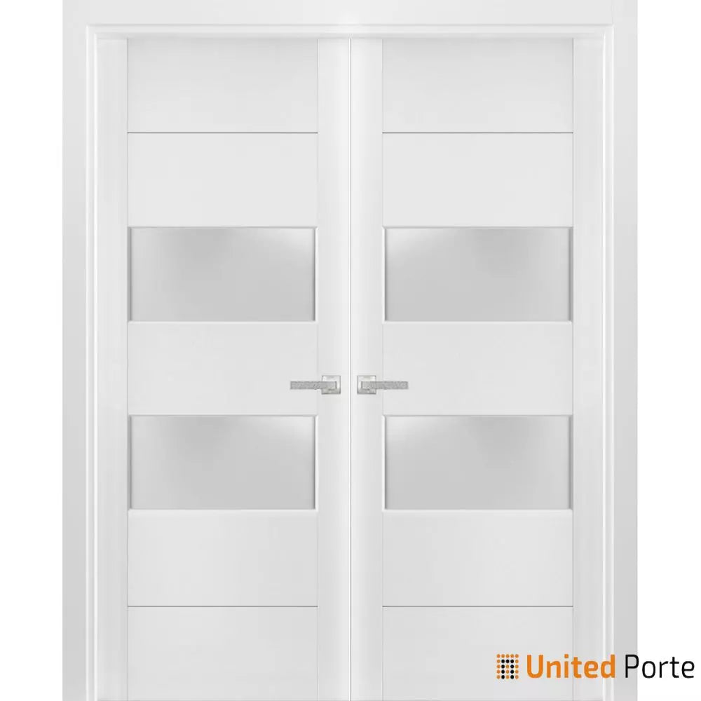 Solid French Door with Frosted Glass | Bathroom Bedroom Sturdy Doors | Buy Doors Online