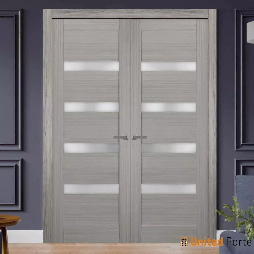 Solid French Door with Frosted Glass | Closet Bedroom Sturdy Doors | Buy Doors Online