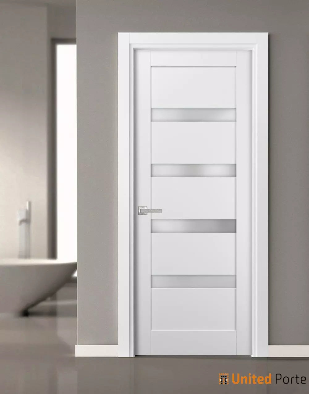 Solid French Door with Frosted Glass | Closet Bedroom Sturdy Doors | Buy Doors Online