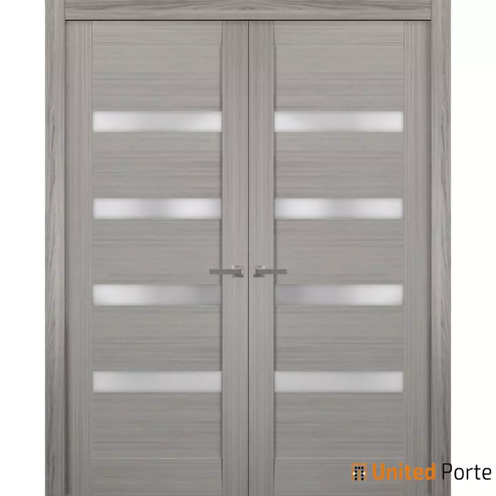 Solid French Door with Frosted Glass | Closet Bedroom Sturdy Doors | Buy Doors Online