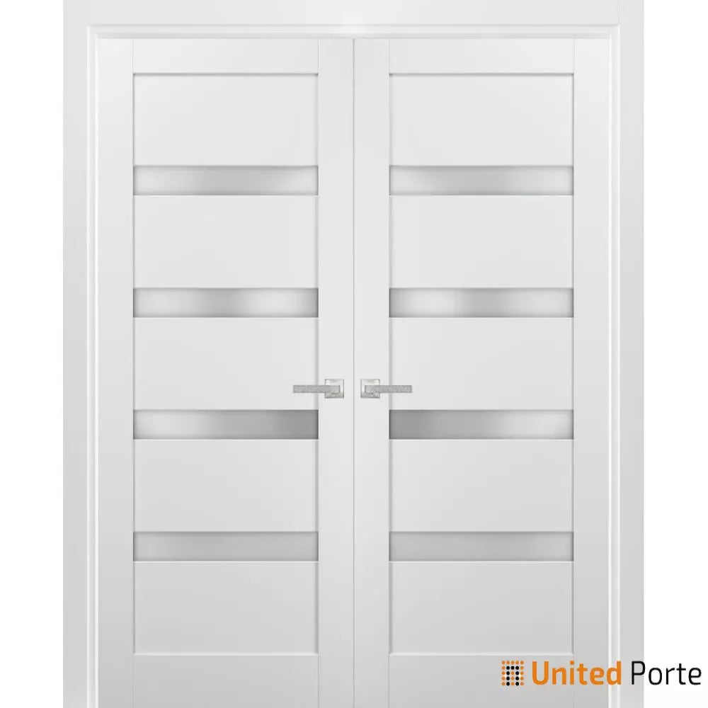 Solid French Door with Frosted Glass | Closet Bedroom Sturdy Doors | Buy Doors Online