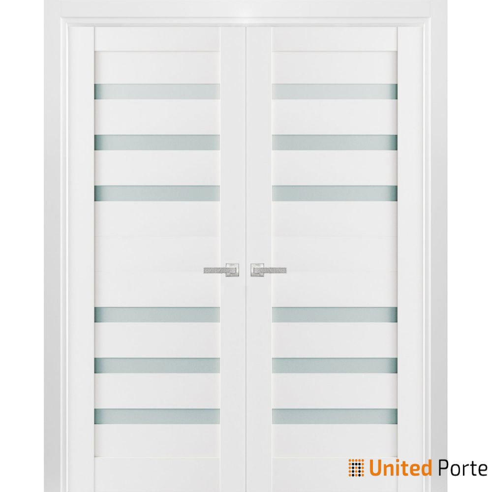 Solid French Door with Frosted Glass | Bathroom Bedroom Sturdy Doors | Buy Doors Online