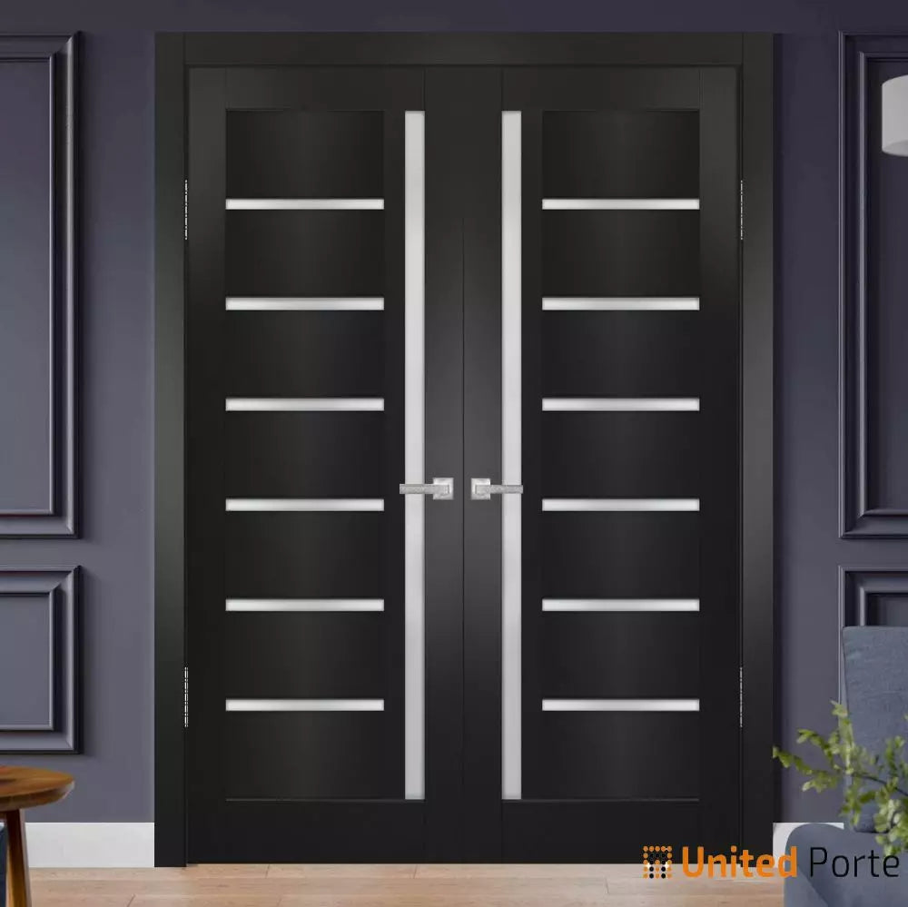 Solid French Door with Frosted Opaque Glass | Bathroom Bedroom Sturdy Doors | Buy Doors Online