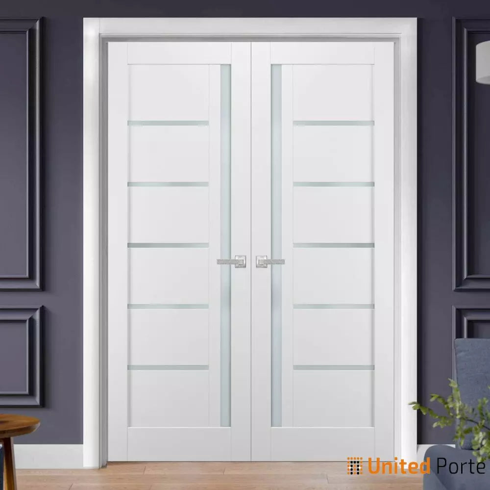 Solid French Door with Frosted Opaque Glass | Bathroom Bedroom Sturdy Doors | Buy Doors Online