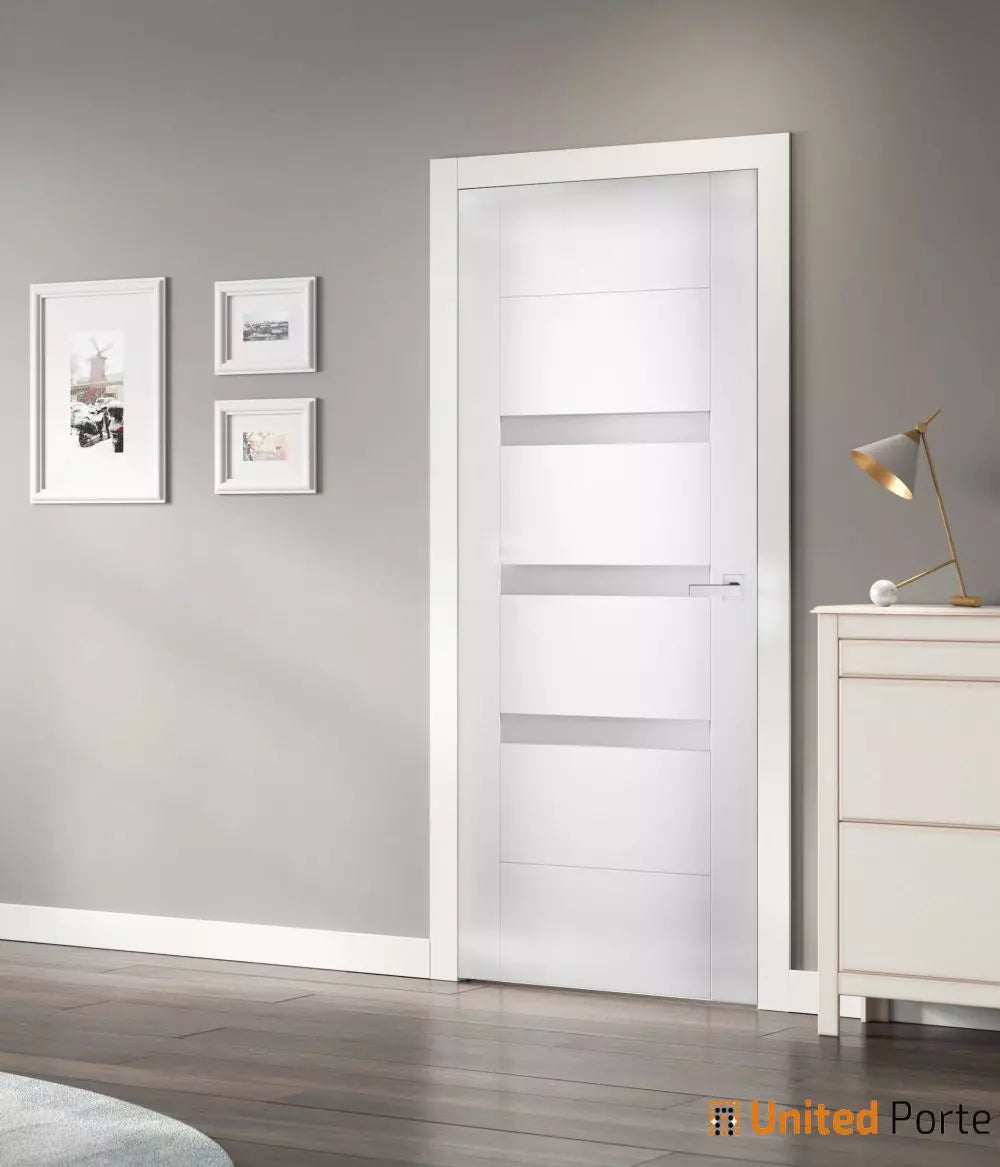 Solid French Door with Frosted Opaque Glass | Bathroom Bedroom Modern Doors | Buy Doors Online