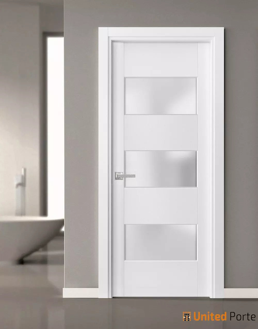Solid French Door with Frosted Glass | Bathroom Bedroom Sturdy Doors | Buy Doors Online