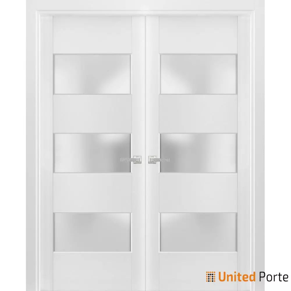 Solid French Door with Frosted Glass | Bathroom Bedroom Sturdy Doors | Buy Doors Online
