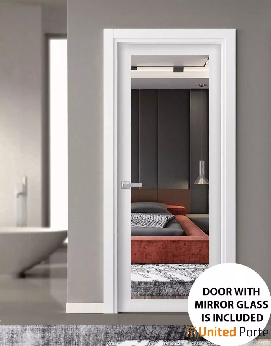 Solid Interior French Door with Mirror | Bathroom Bedroom Sturdy Doors | Buy Doors Online