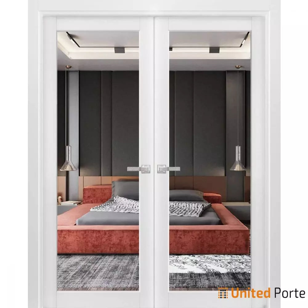 Solid Interior French Door with Mirror | Bathroom Bedroom Sturdy Doors | Buy Doors Online