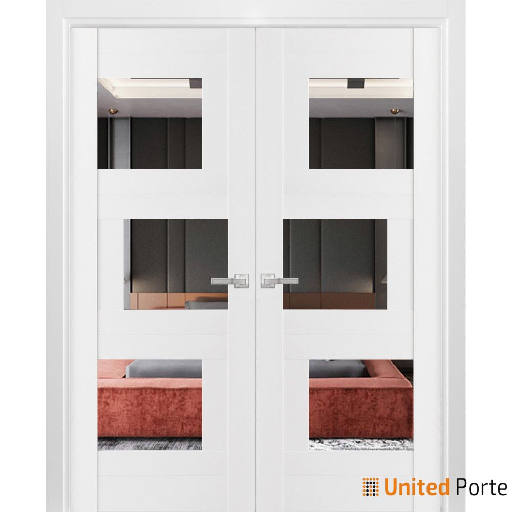 Solid French Door with Mirror | Bathroom Bedroom Modern Doors | Buy Doors Online